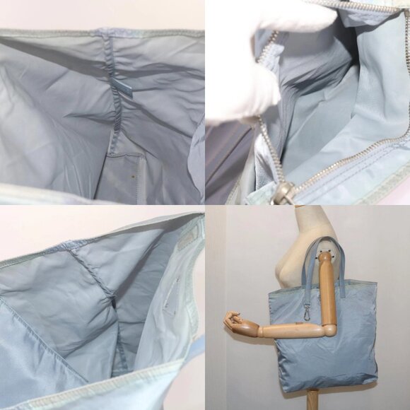 PRADA Tote Bag Nylon Light Blue Auth ac2744 - Picture 14 of 15